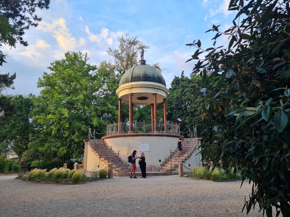 The Musical Well pavilion surrounded by summer greenery, Margaret Island, Budapest