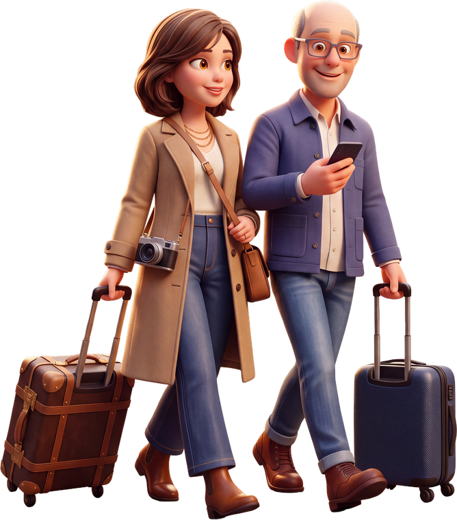 Olesia and Ian travelling (avatar)