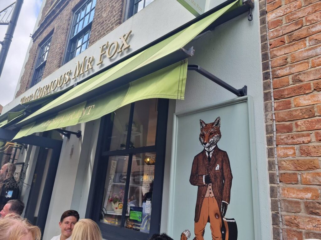 The Curious Mr Fox on Riverview Walk, Durham, with its fox mural