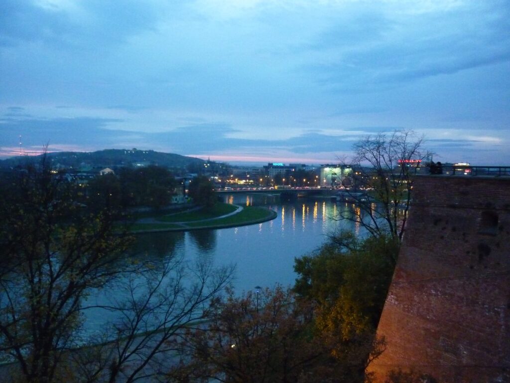 The Vistula river from Wawel Hill at dusk, Kraków